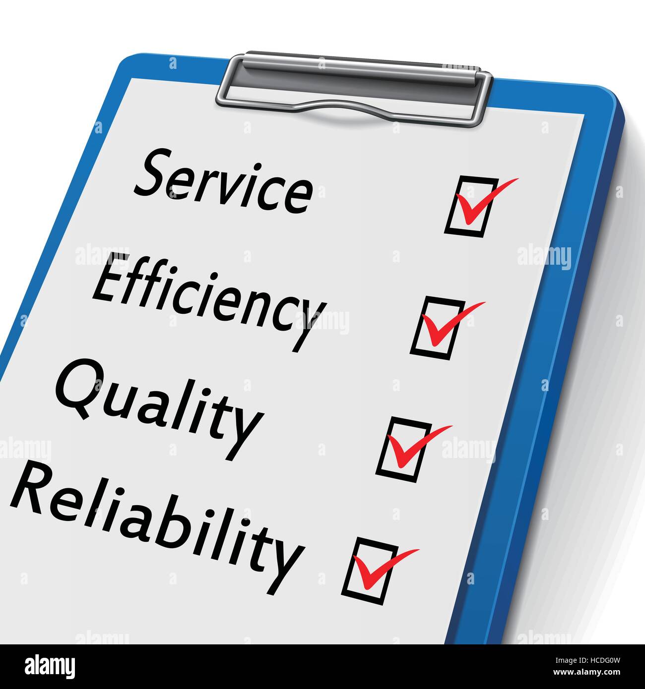 Checklist Clipboard With Check Boxes Marked For Service Concepts Stock