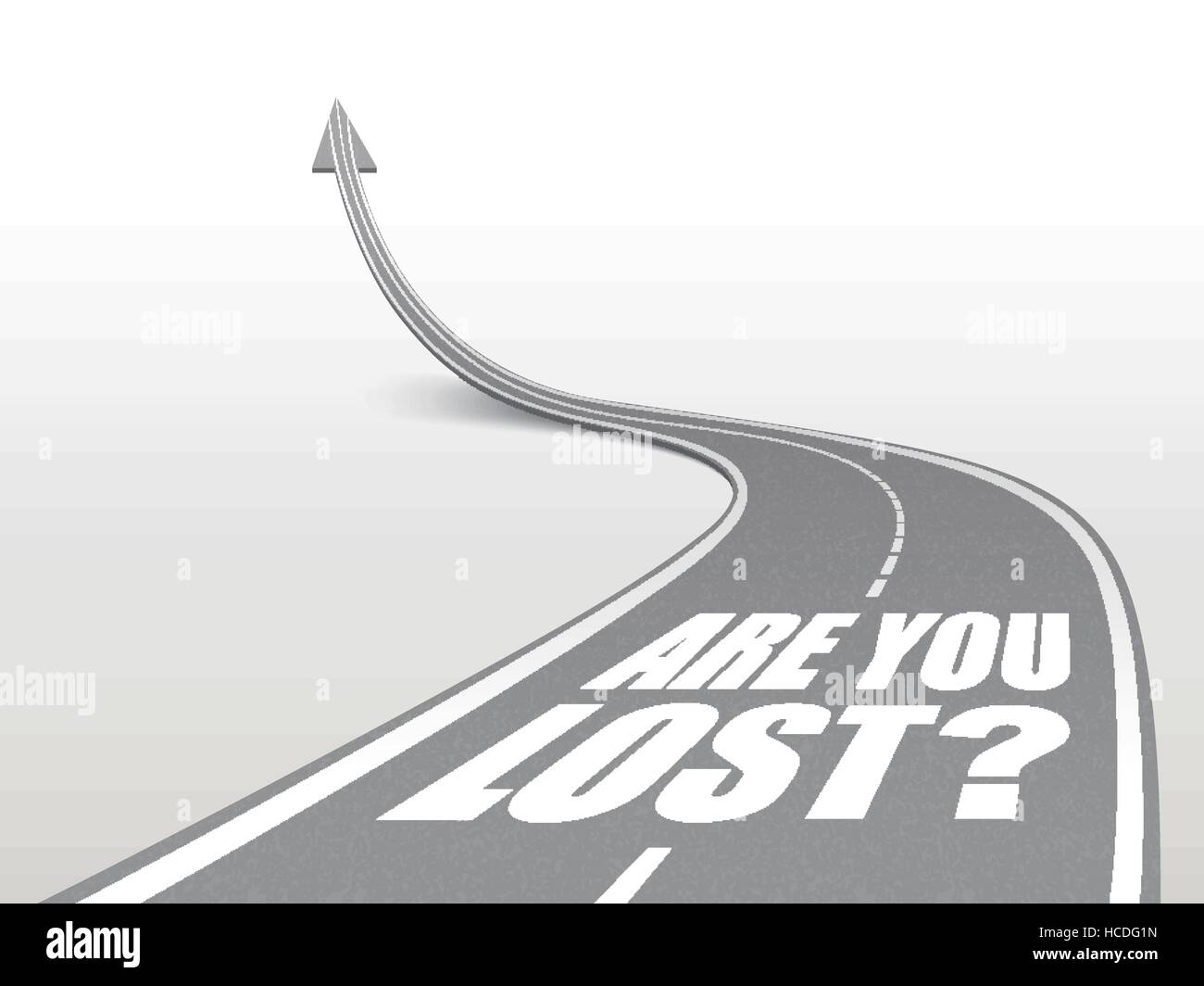 are you lost words on highway road going up as an arrow Stock Vector
