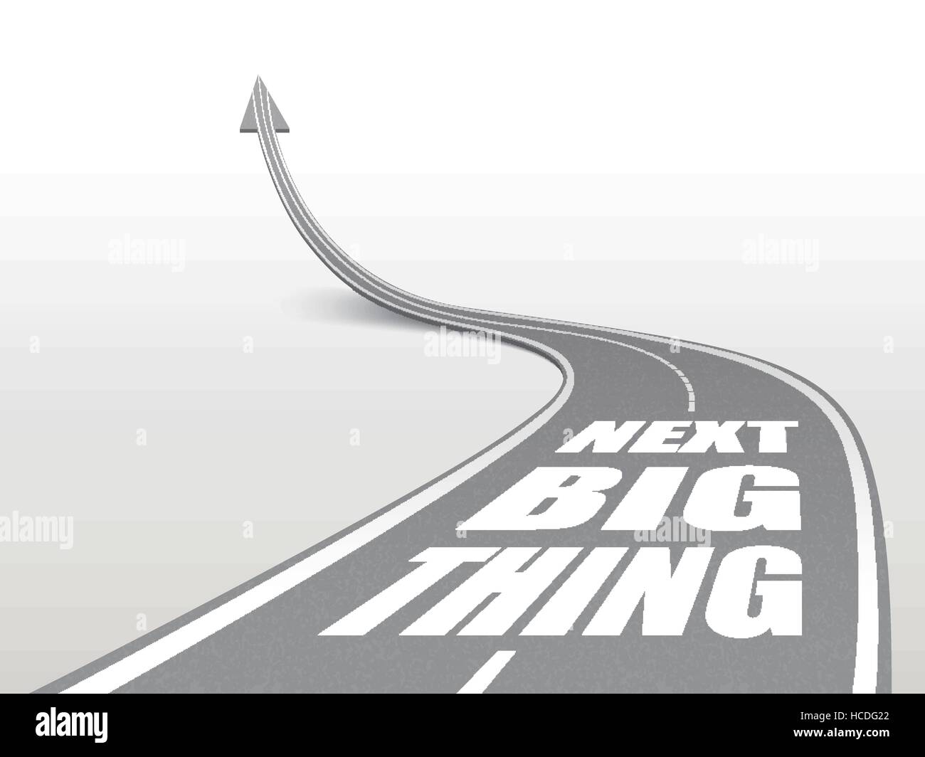 next big thing words on highway road going up as an arrow Stock Vector