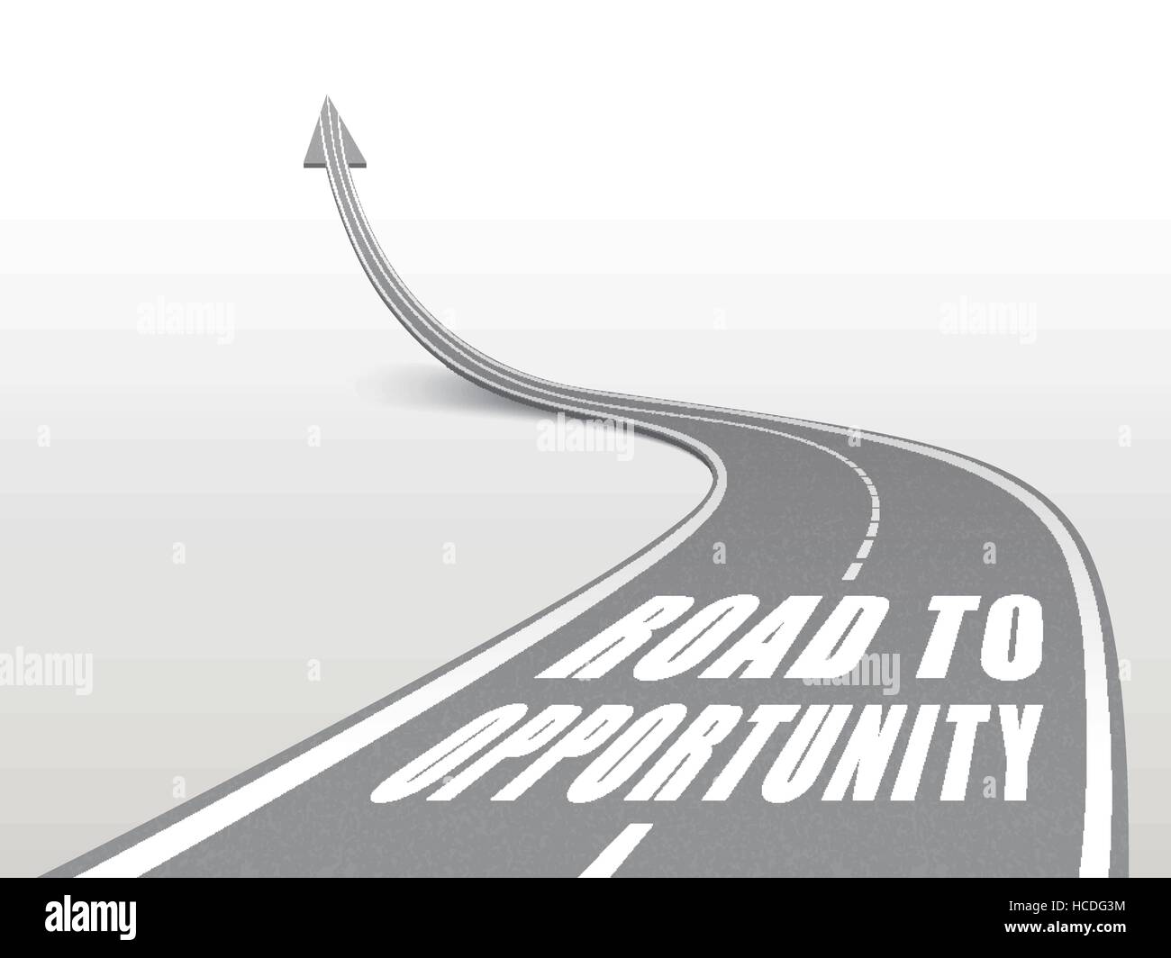 road to opportunity words on highway road going up as an arrow Stock Vector