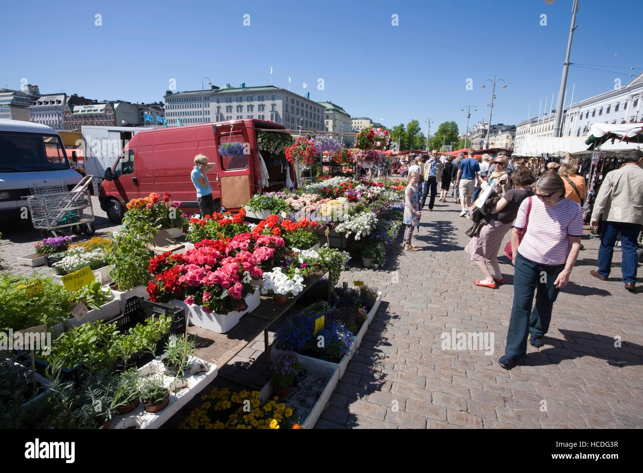 Market square Kauppatori Helsinki Finland Europe Stock Photo