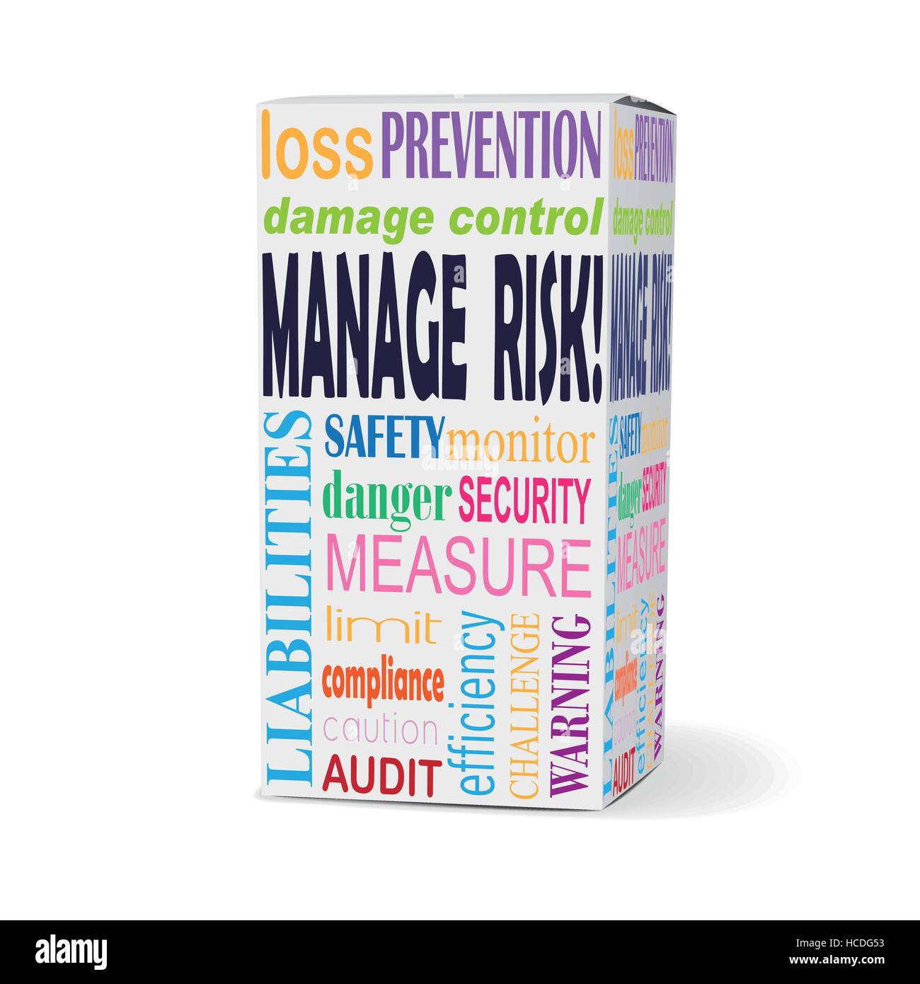 manage risk words on product box with related phrases Stock Vector ...