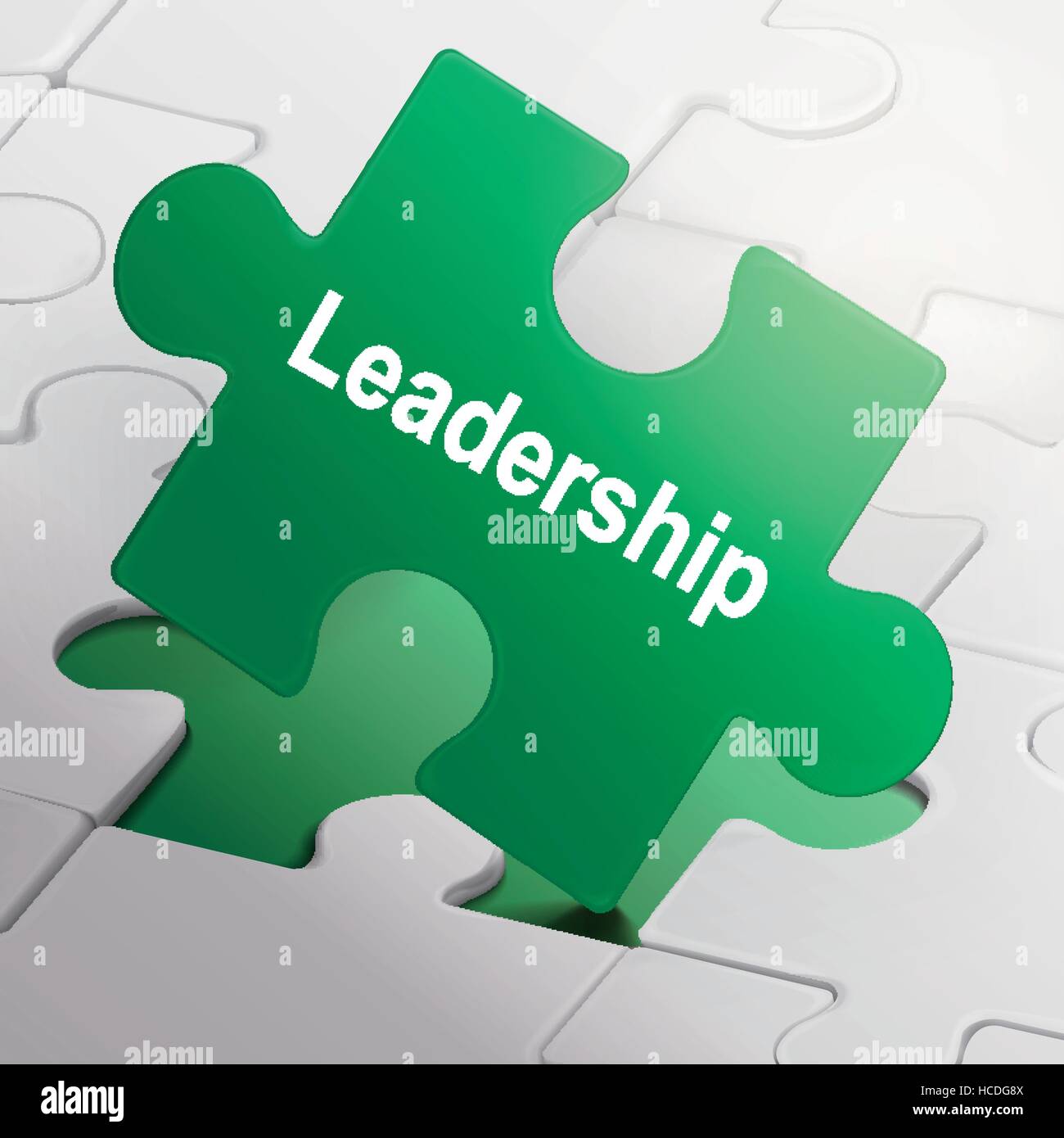 leadership word on green puzzle pieces background Stock Vector Image