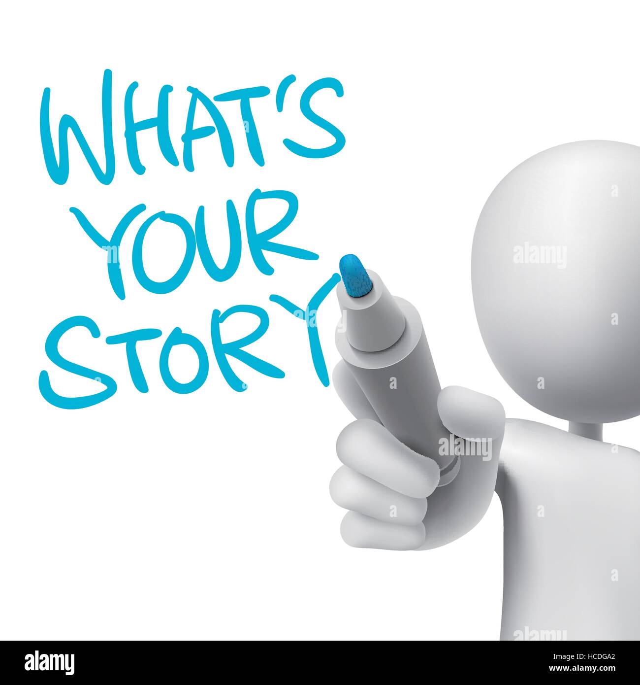 what-is-your-story-words-written-by-3d-man-over-white-stock-vector