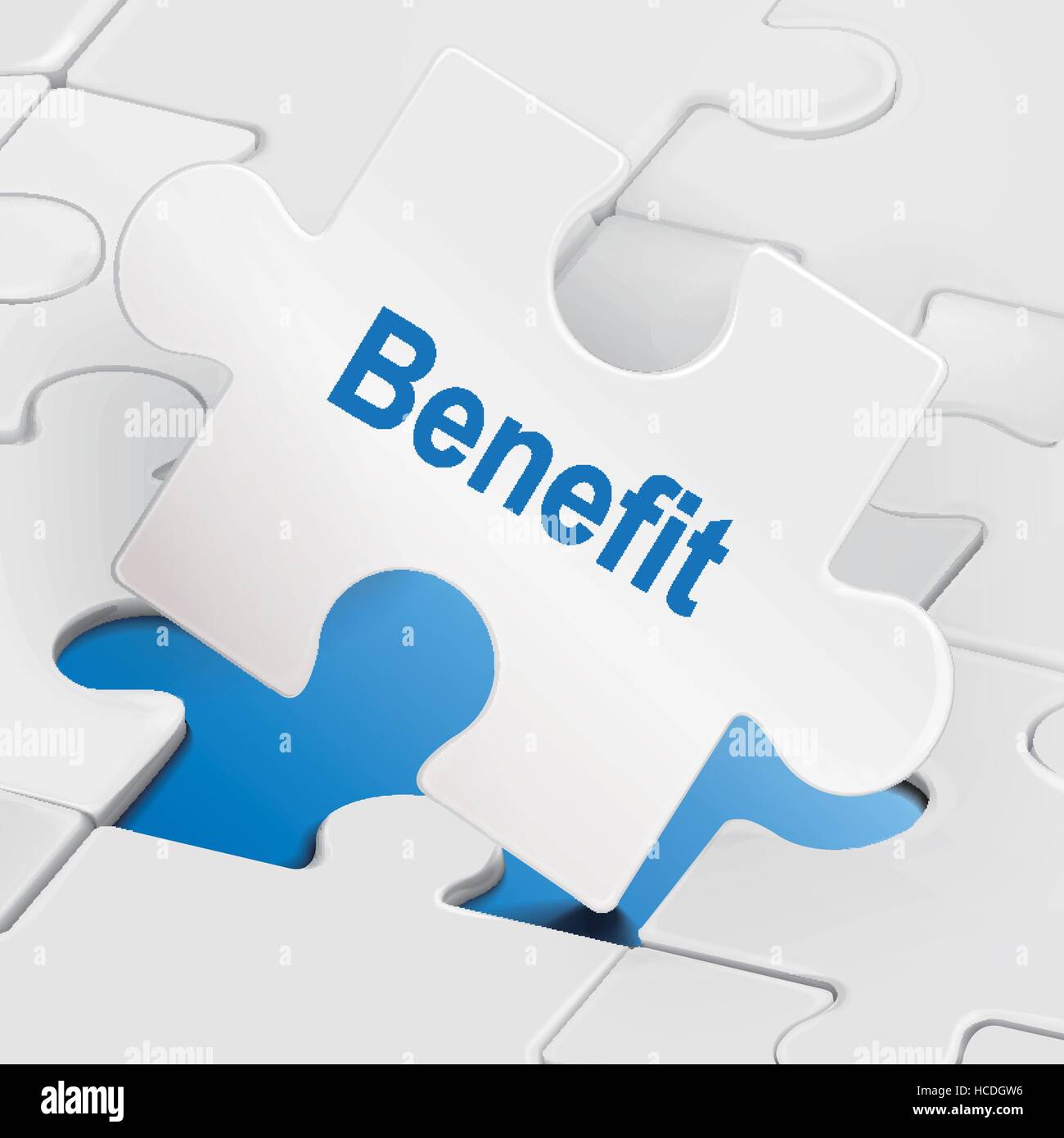 benefit word on white puzzle pieces background Stock Vector Image & Art