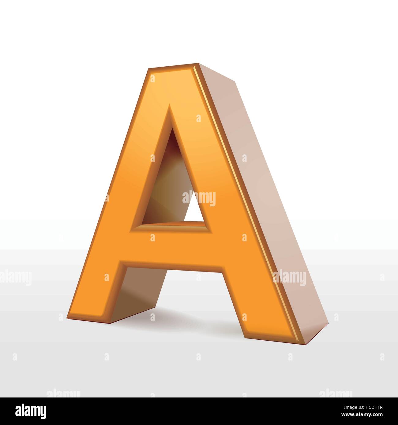 golden 3d alphabet A isolated on white Stock Vector Image & Art - Alamy