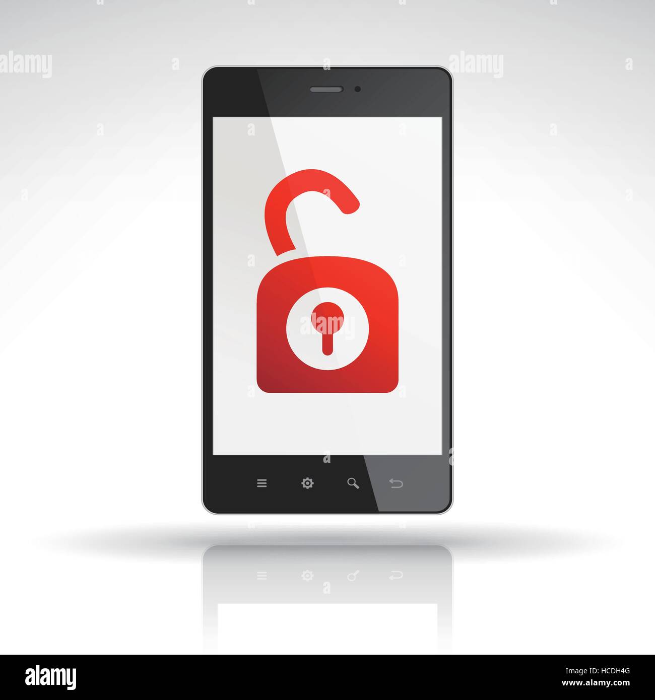 padlock icon on mobile phone isolated on white Stock Vector Image & Art ...