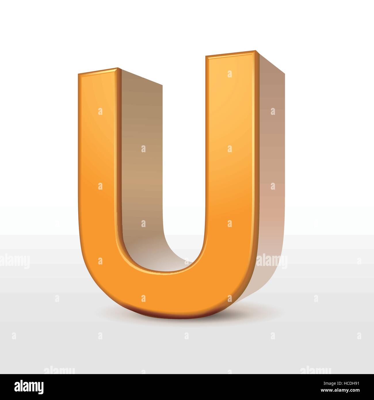 golden 3d alphabet U isolated on white Stock Vector Image & Art - Alamy