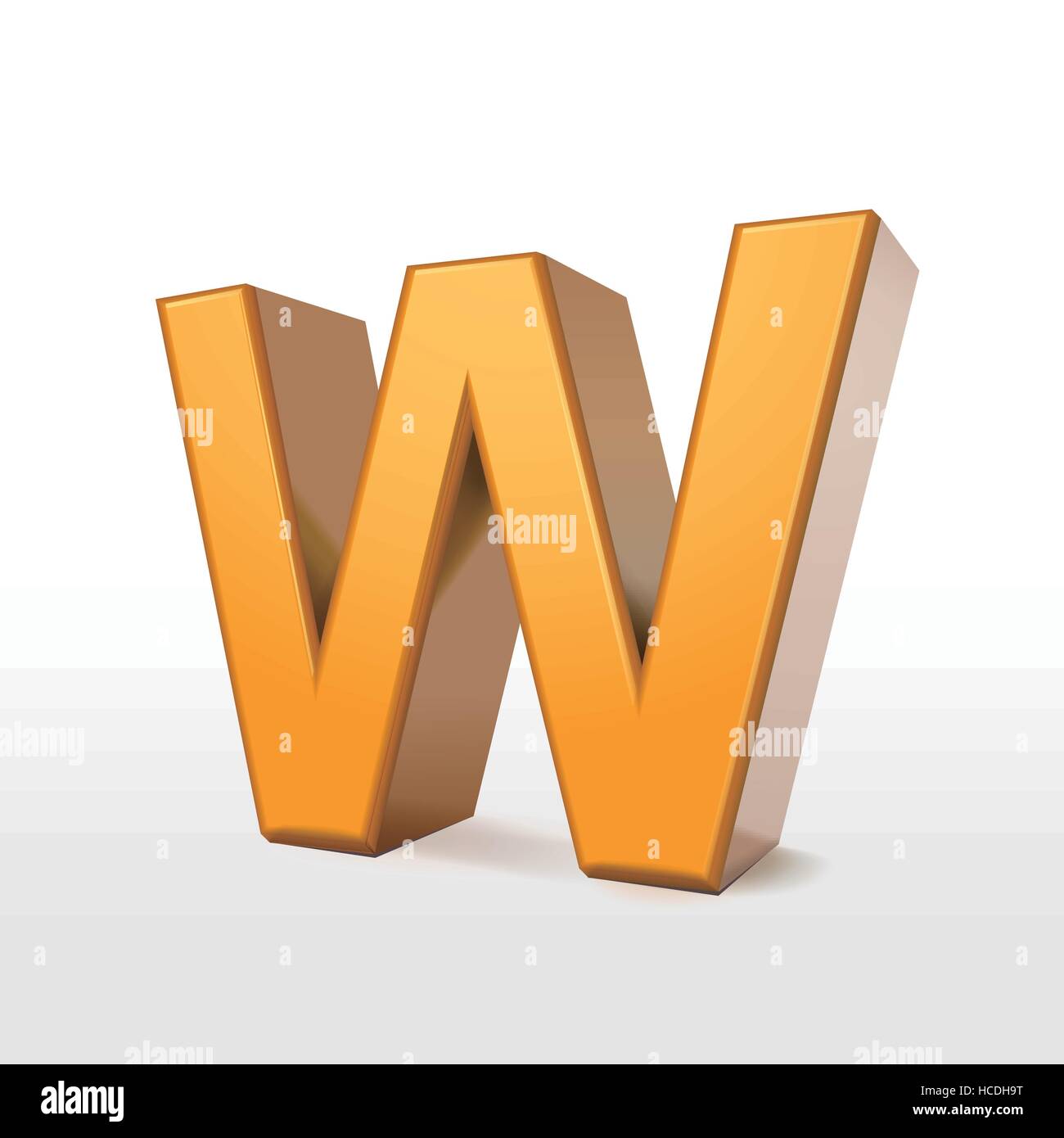 golden 3d alphabet W isolated on white Stock Vector Image & Art - Alamy