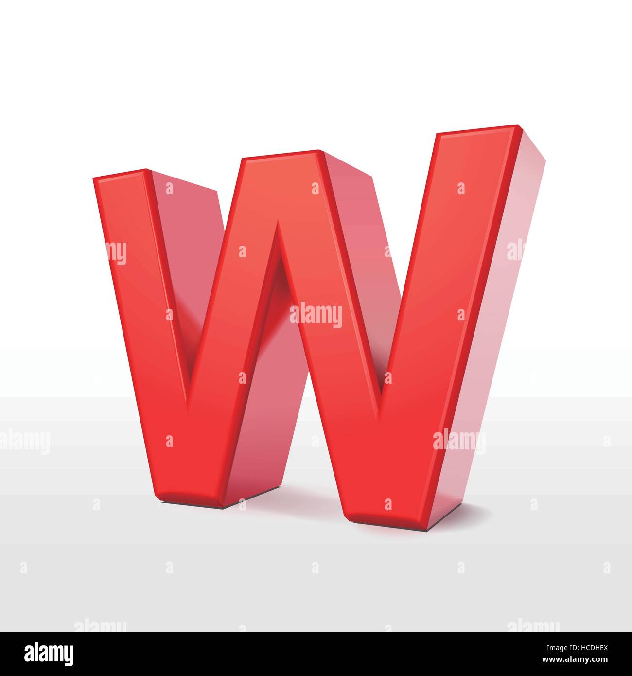 3d red letter W isolated on white background Stock Vector Image & Art ...