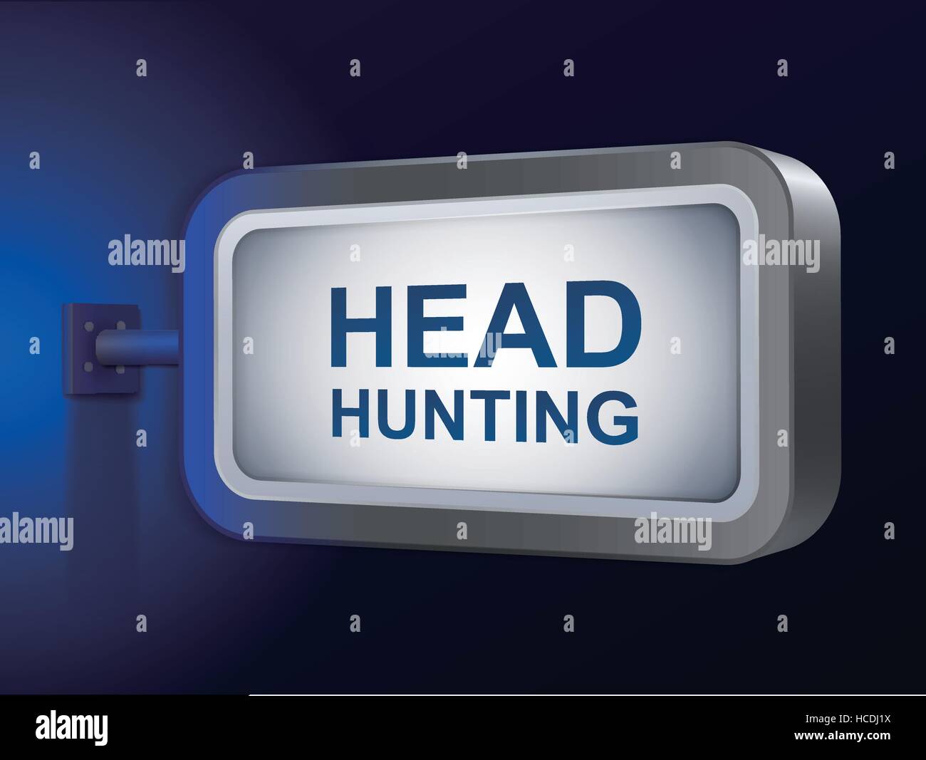 head hunting words on billboard over blue background Stock Vector Image