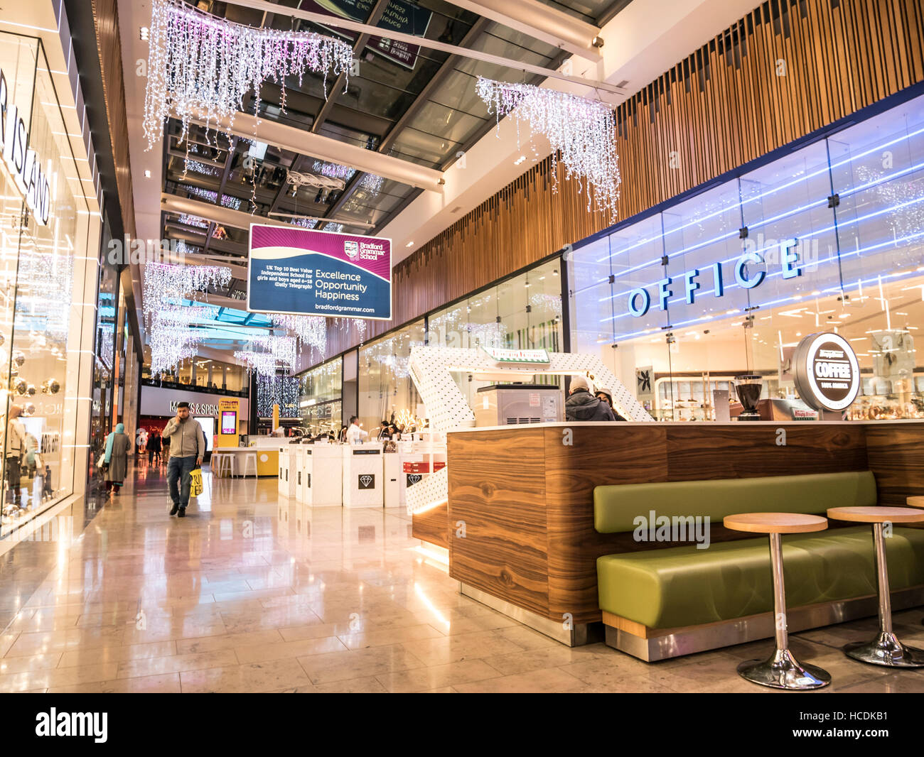 Inside the new Broadway shopping centre in Bradford City Centre, ready