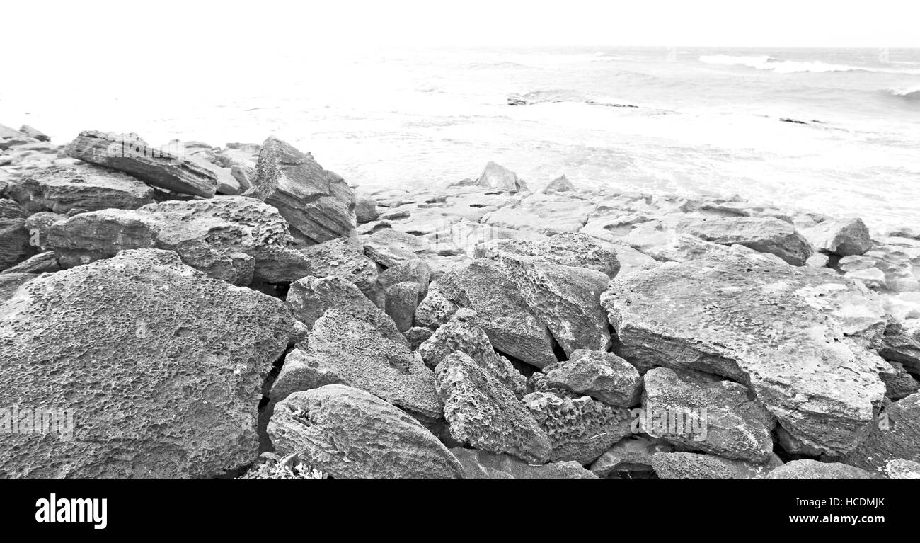 blur in south africa   sky ocean  isimagaliso reserve nature and rocks Stock Photo