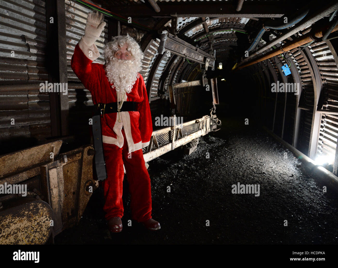 Former miner John Carrington inside Britain's deepest Christmas Grotto