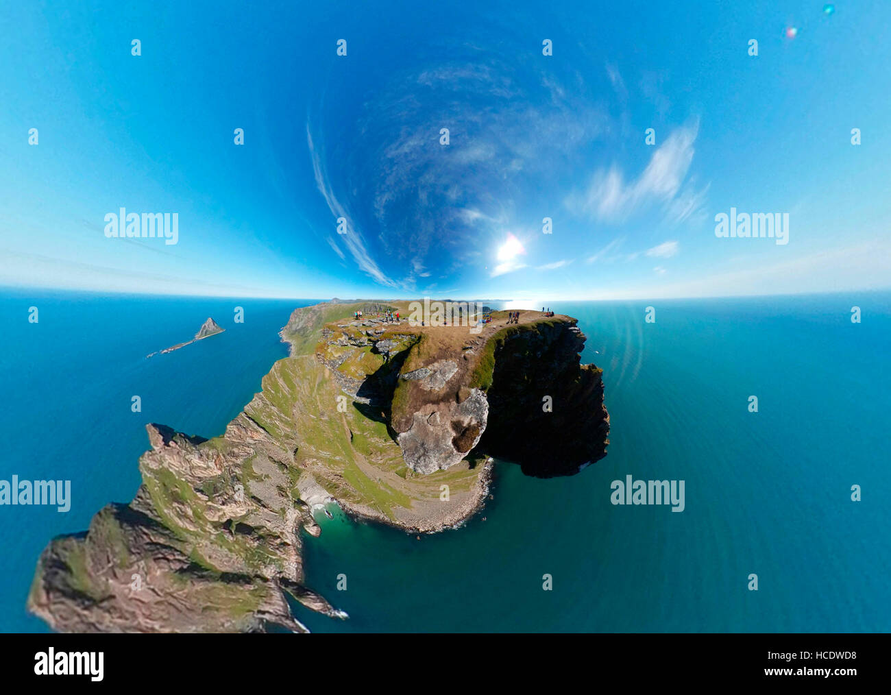 360 x 180 grad-grad-Panorama: Impressionen:  Matinden, Vesteralen, Norwegen. Stock Photo