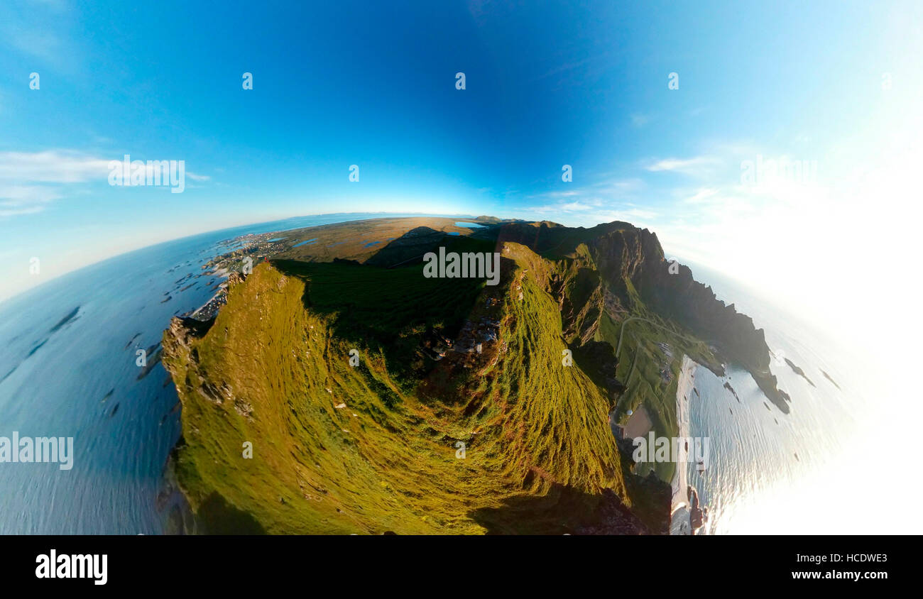 360 x 180 grad-grad-Panorama: Impressionen:  Matinden, Vesteralen, Norwegen. Stock Photo