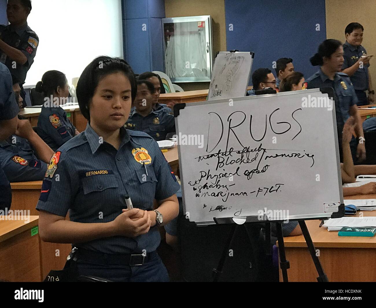 Quezon City, Philippines. 08th Dec, 2016. Policemen around the