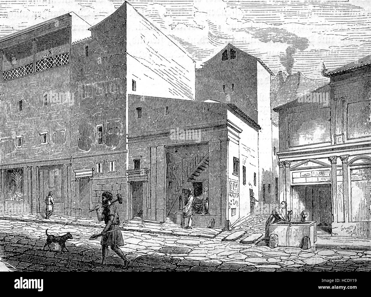 a street in the ancient city of Pompeji, Pompey, Italy, the story of