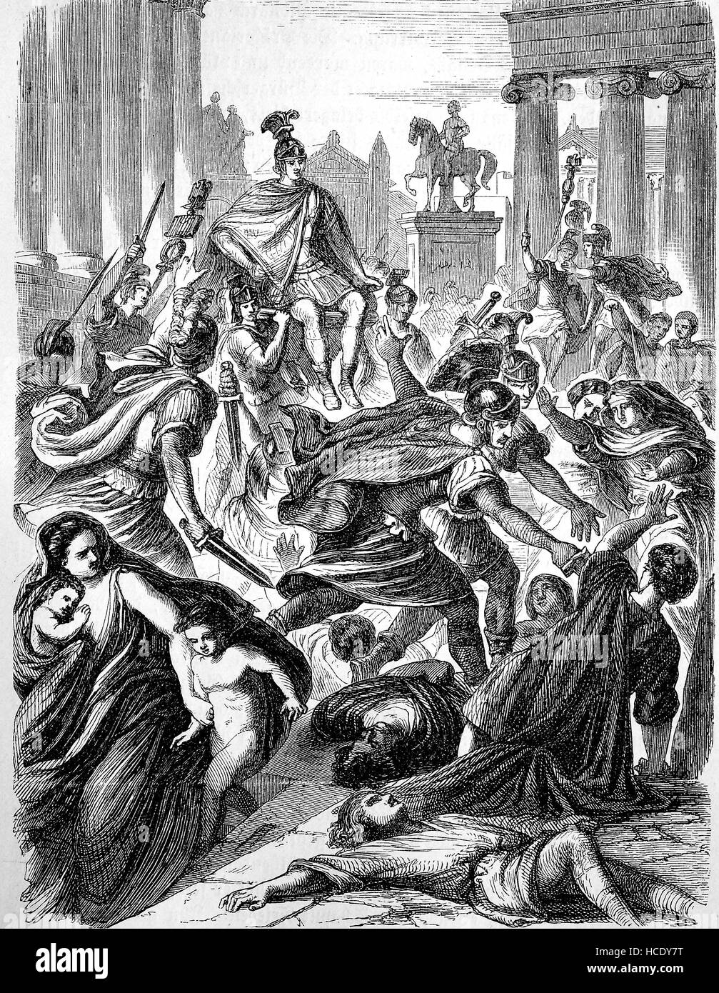 Rebellion of the Praetorian Guard, 306 AD, the story of the ancient Rome, roman Empire, Italy Stock Photo