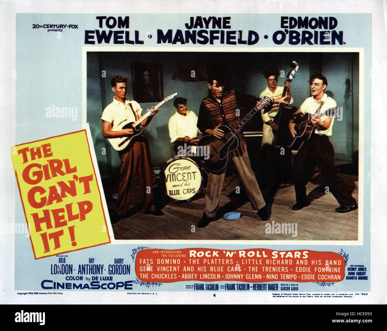 THE GIRL CAN'T HELP IT, Gene Vincent & His Blue Caps, 1956 Stock Photo