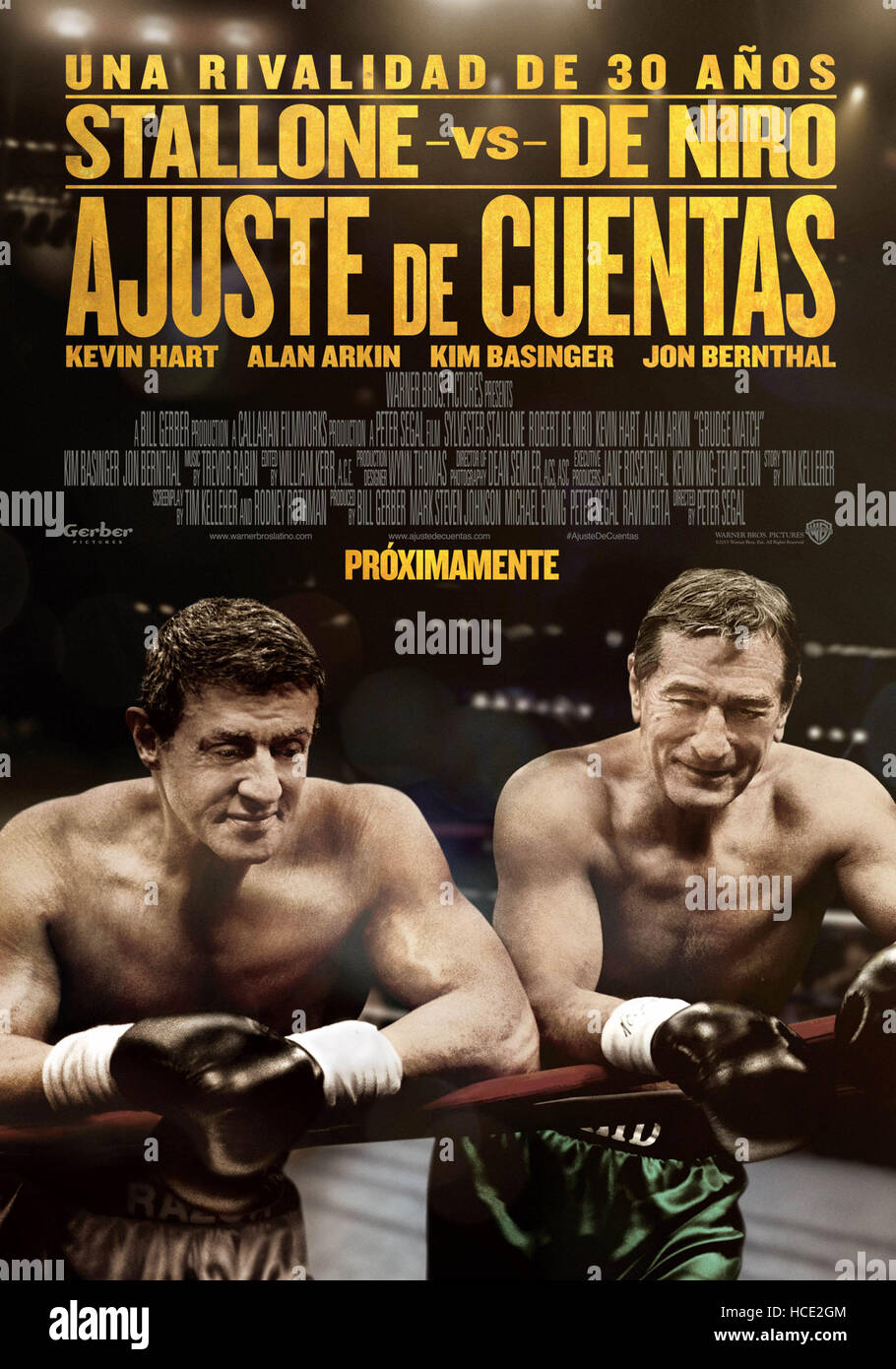 GRUDGE MATCH, (aka AJUSTE DE CUENTAS), Spanish language advance poster art,  from left: Sylvester Stallone, Robert De Niro Stock Photo - Alamy, image size:910x1390