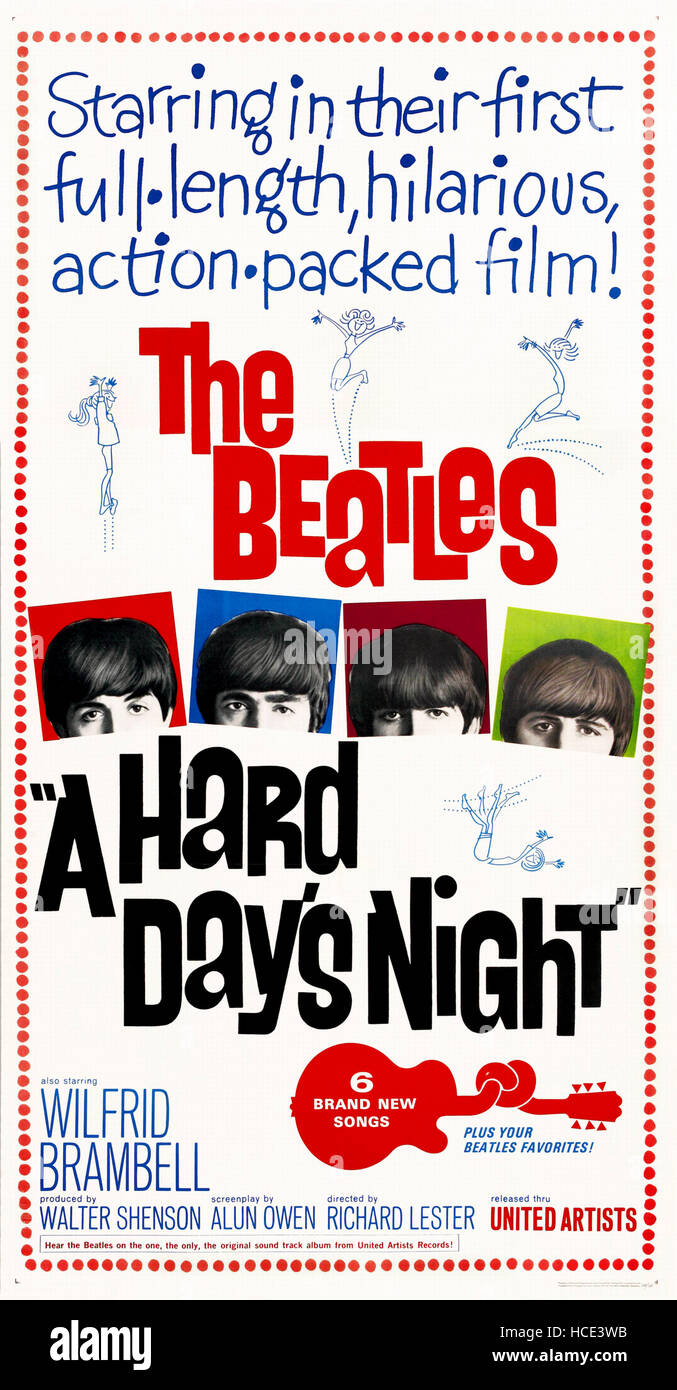 A HARD DAY'S NIGHT, The Beatles, (from left): Paul McCartney, John ...