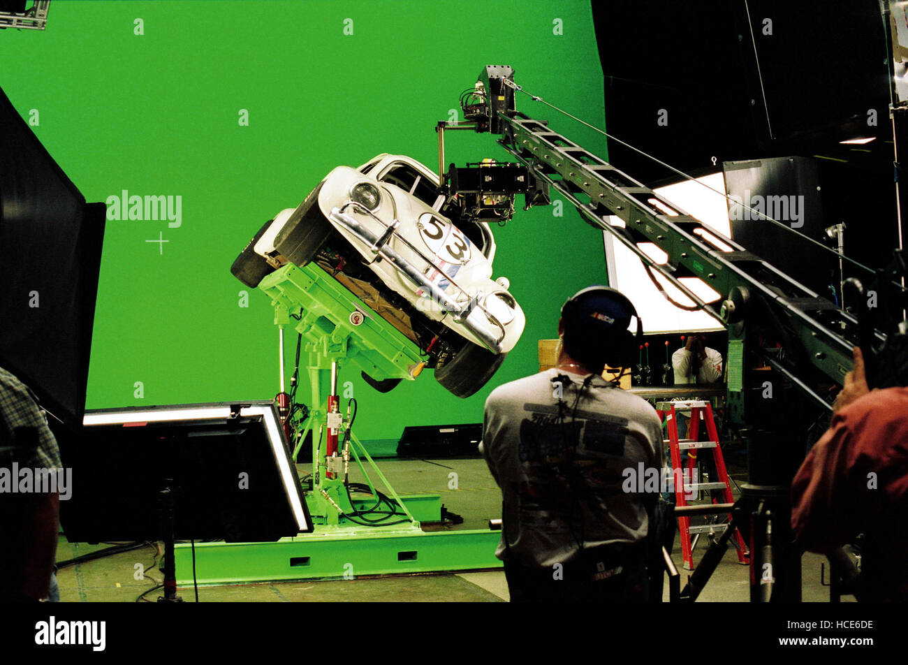 HERBIE FULLY LOADED, filming a green screen special effects shot, 2005, (c) Walt Disney