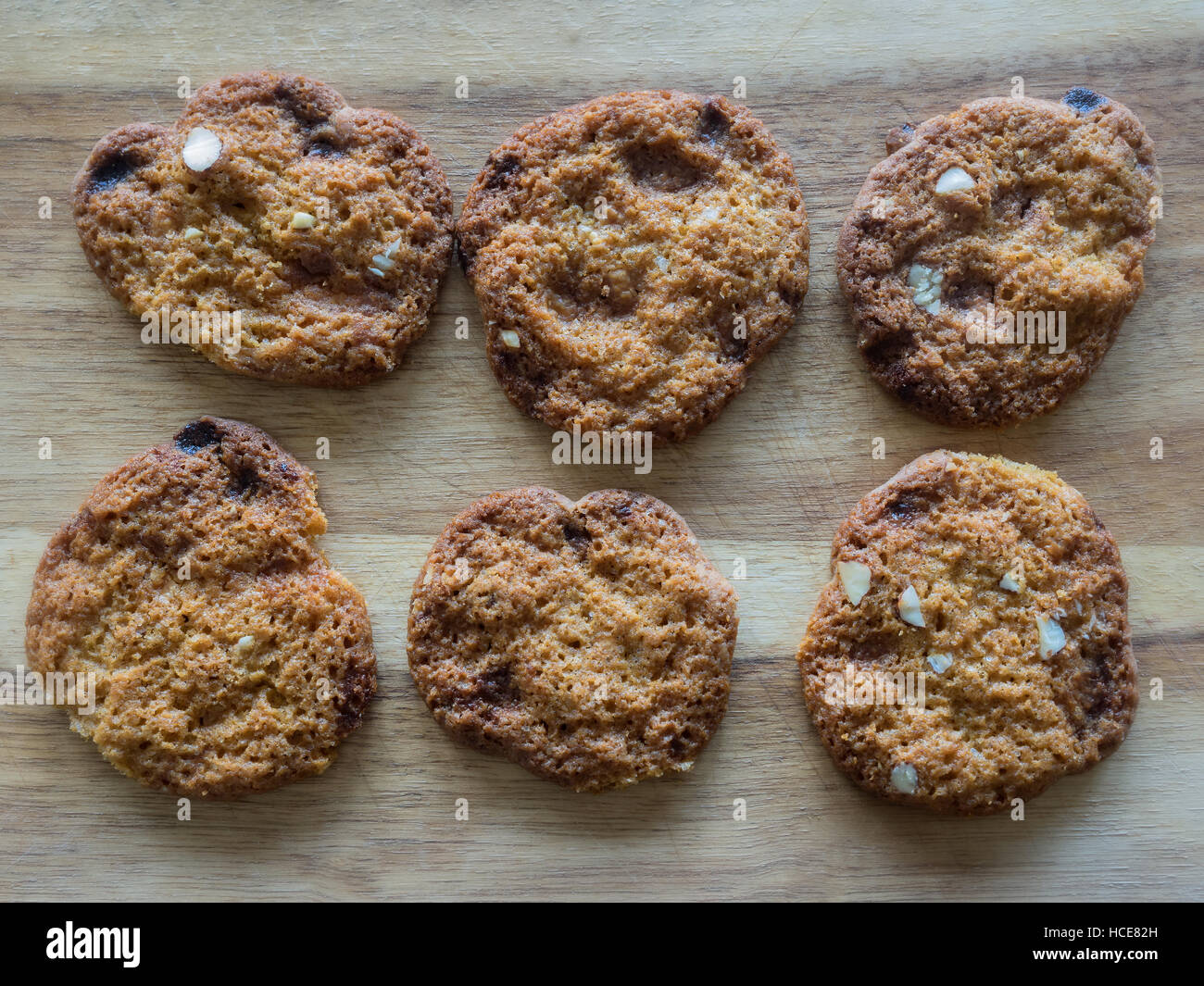 Six delicious cookies fresh from the owen Stock Photo Alamy