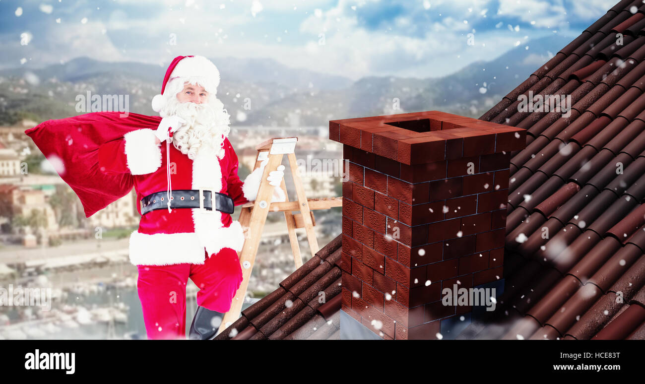 Santa claus climbing chimney hi-res stock photography and images - Alamy