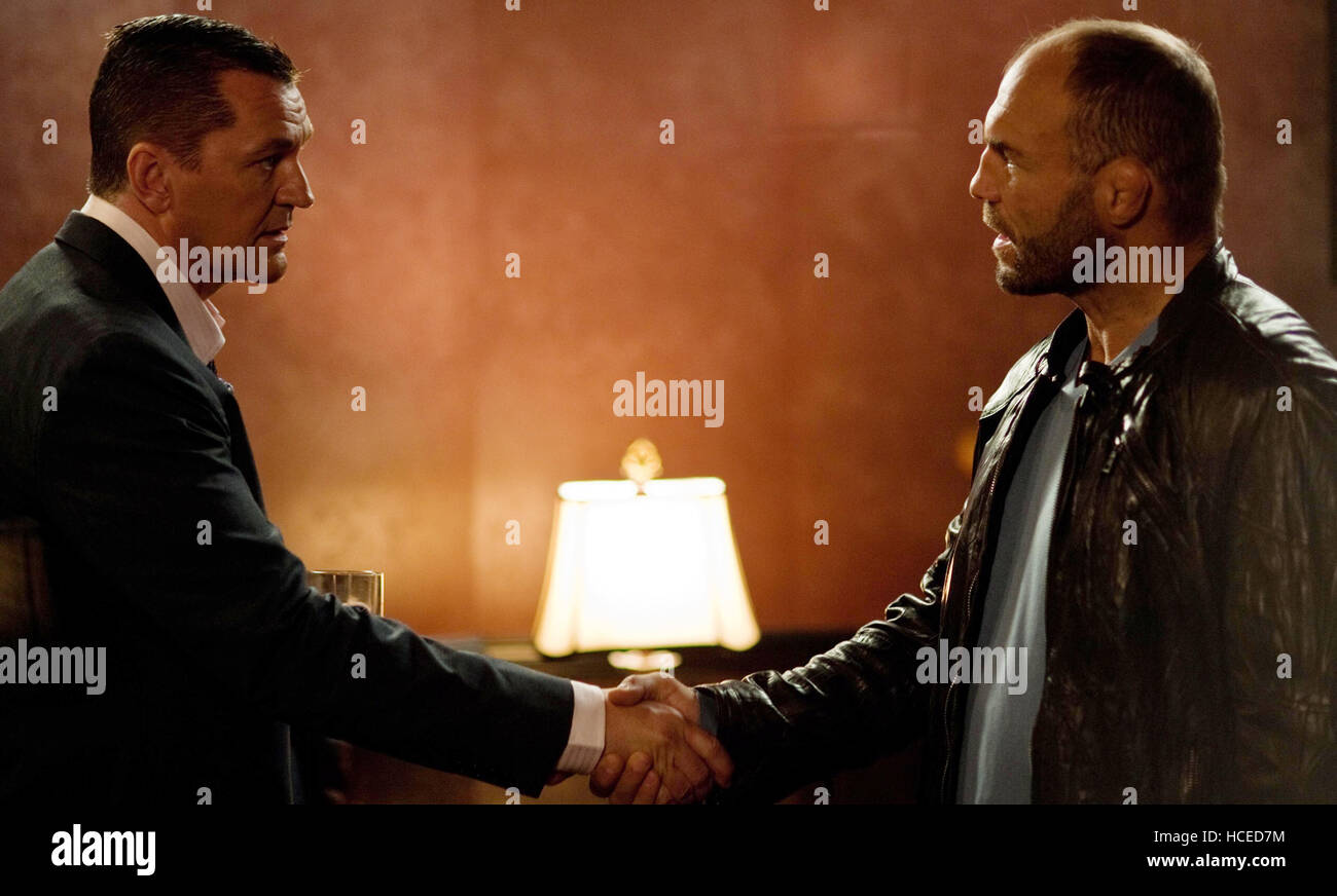 HIJACKED, from left: Craig Fairbrass, Randy Couture, 2012. ph: Louis ...