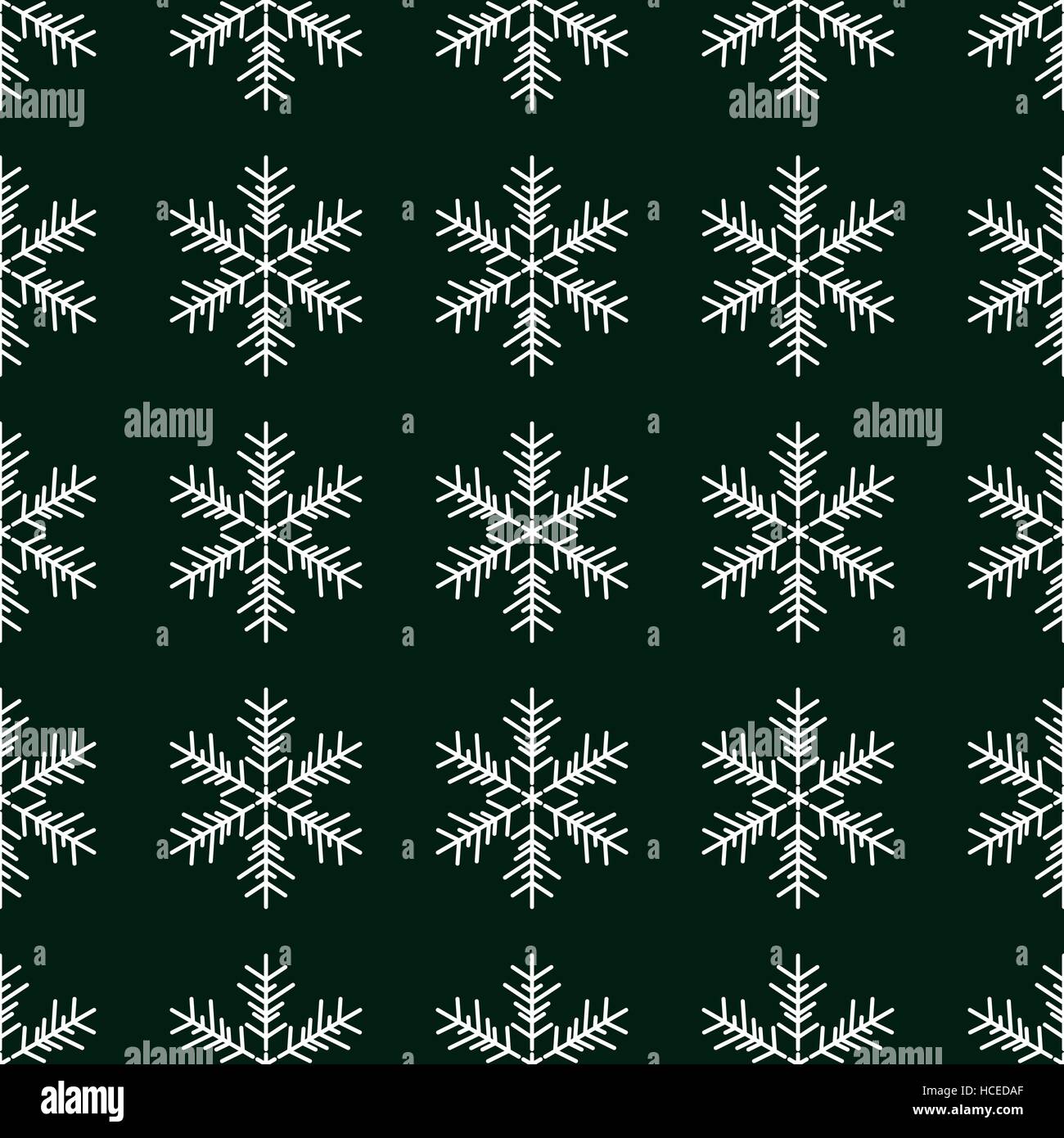 Seamless pattern with snowflakes on green Stock Vector