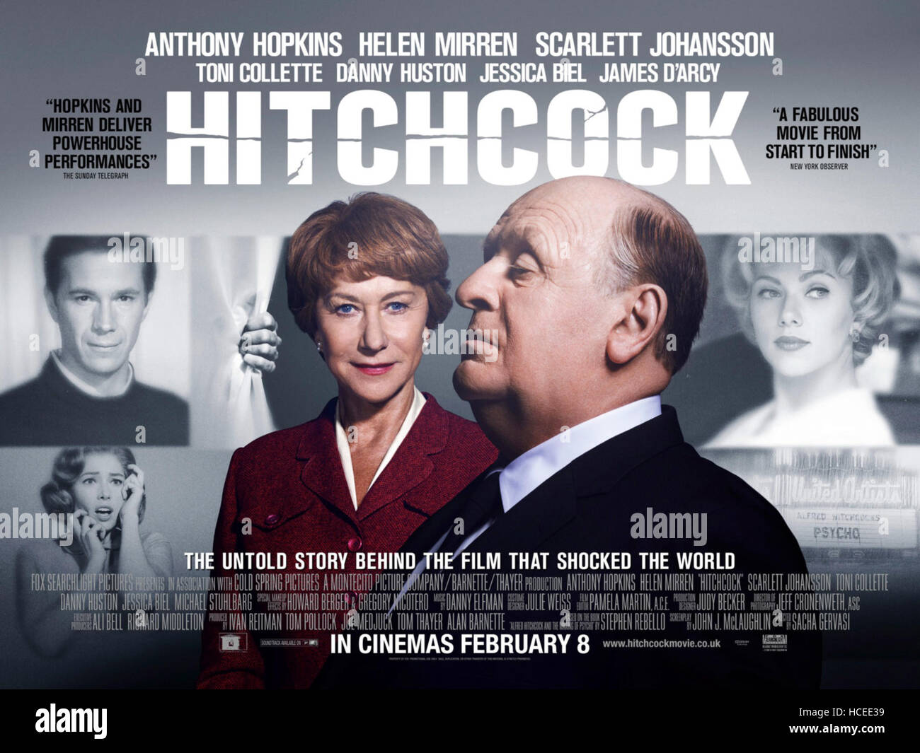 HITCHCOCK, British poster art, front, from left: Helen Mirren, as Alma ...