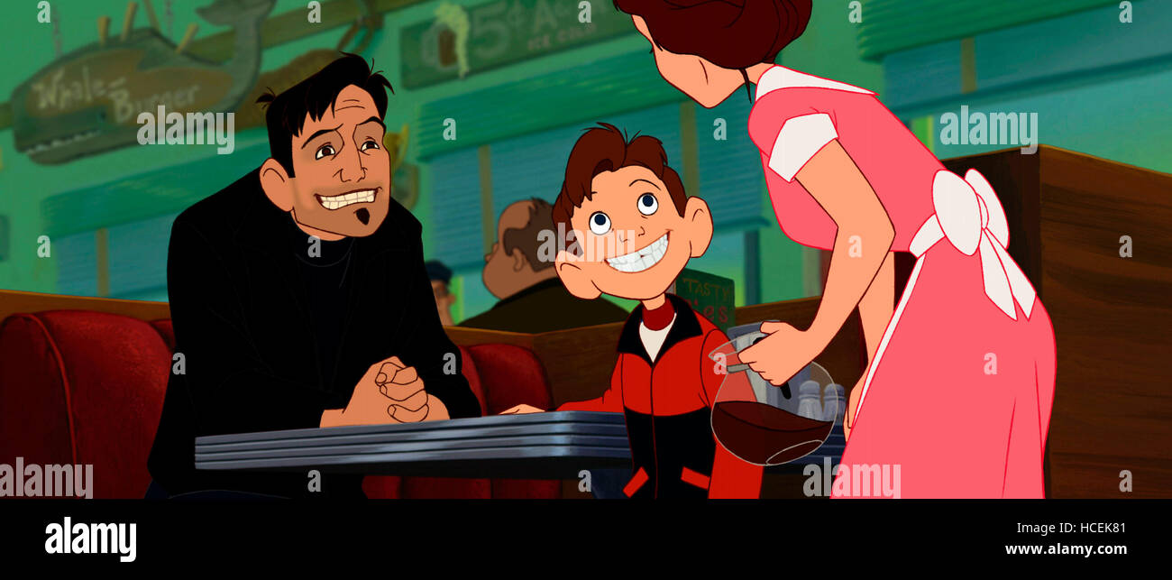 THE IRON GIANT, from left Dean McCoppin, Hogarth Hughes, Annie Hughes