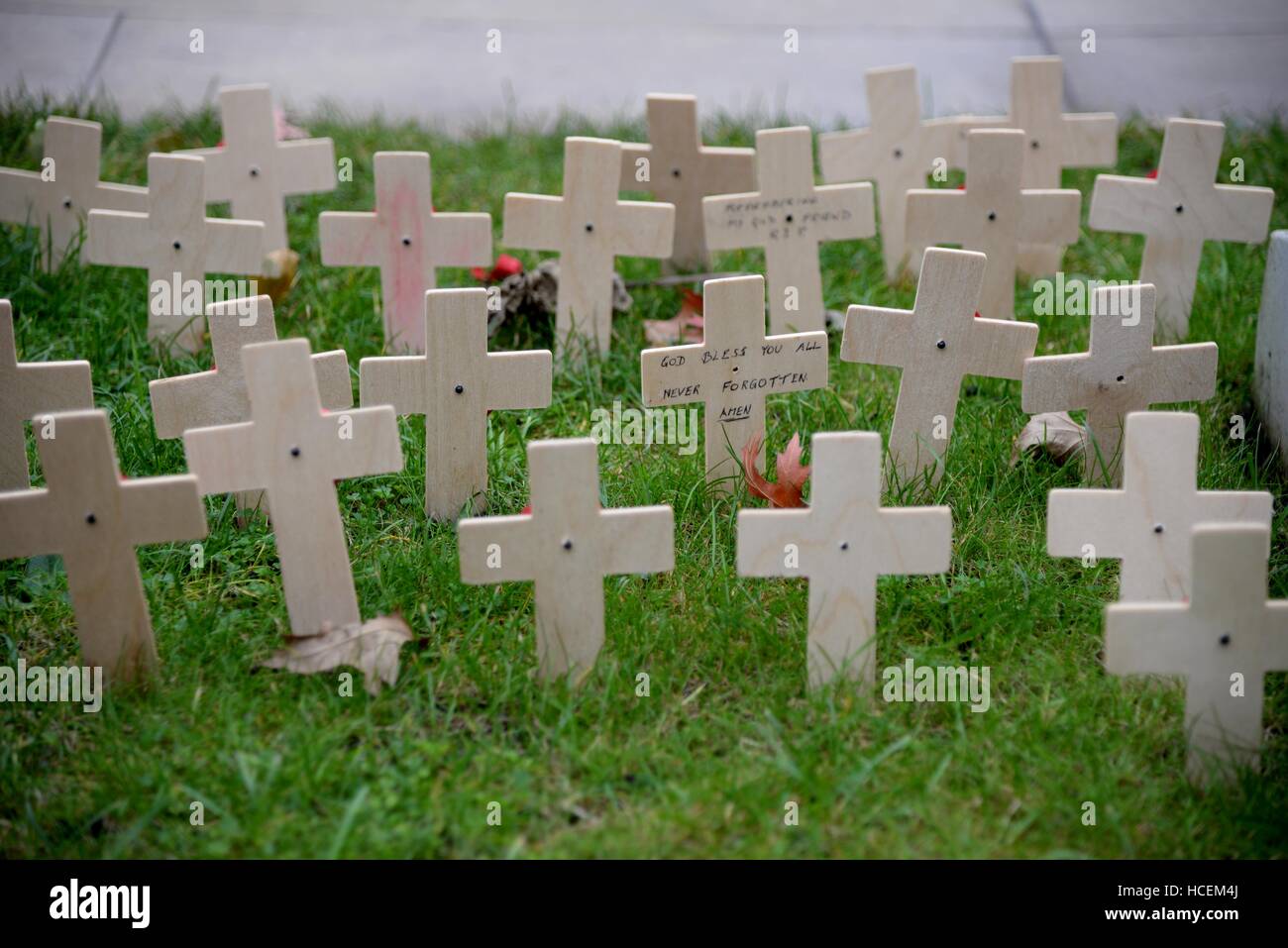 Memorial crosses Stock Photo