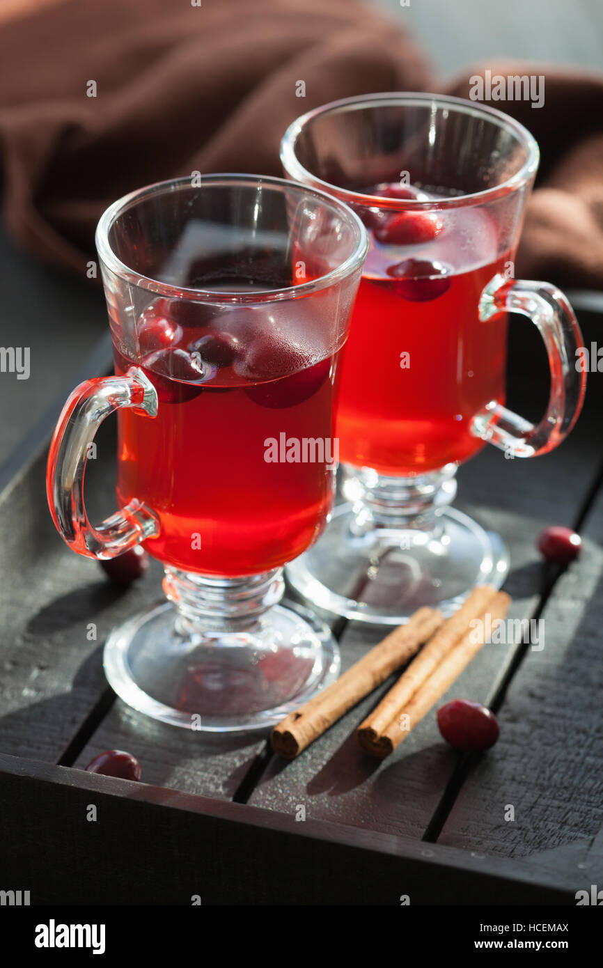 hot cranberry tea with cinnamon warming drink Stock Photo Alamy