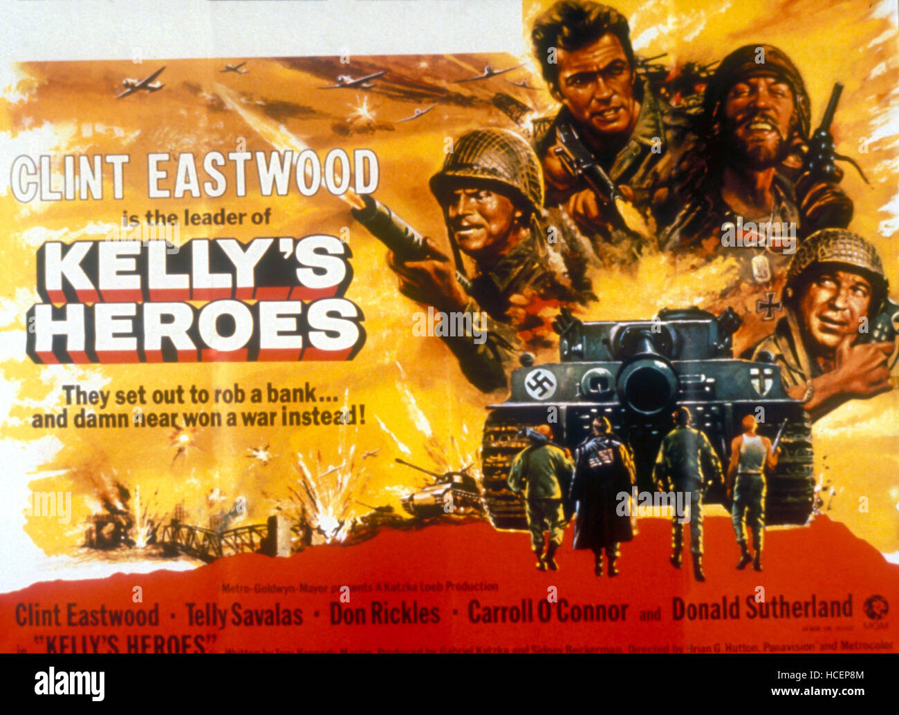 KELLY'S HEROES, Don Rickles, Clint Eastwood, Donald Sutherland, Telly Savalas, 1970 Stock Photo