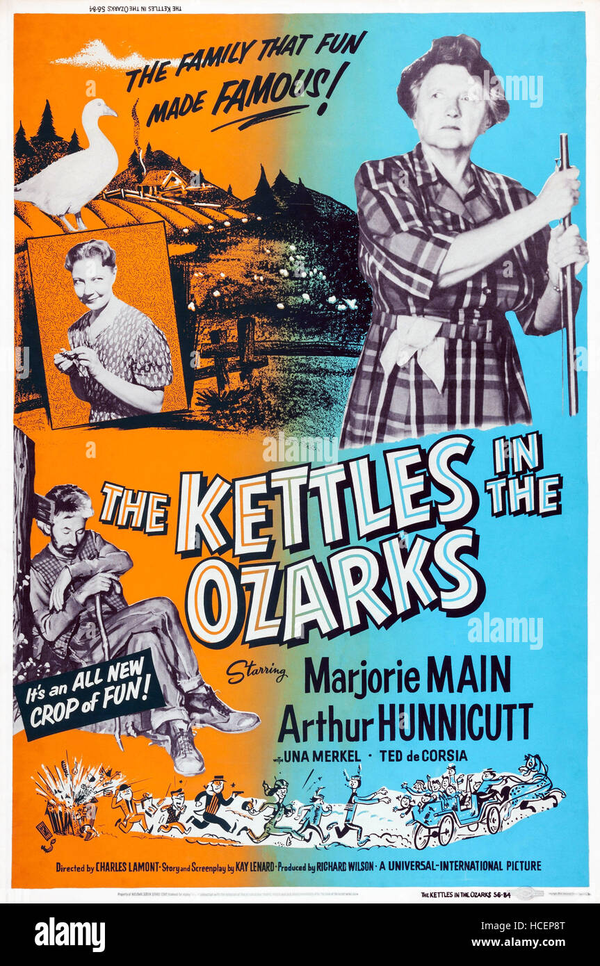 THE KETTLES IN THE OZARKS, US poster art, from bottom left Arthur