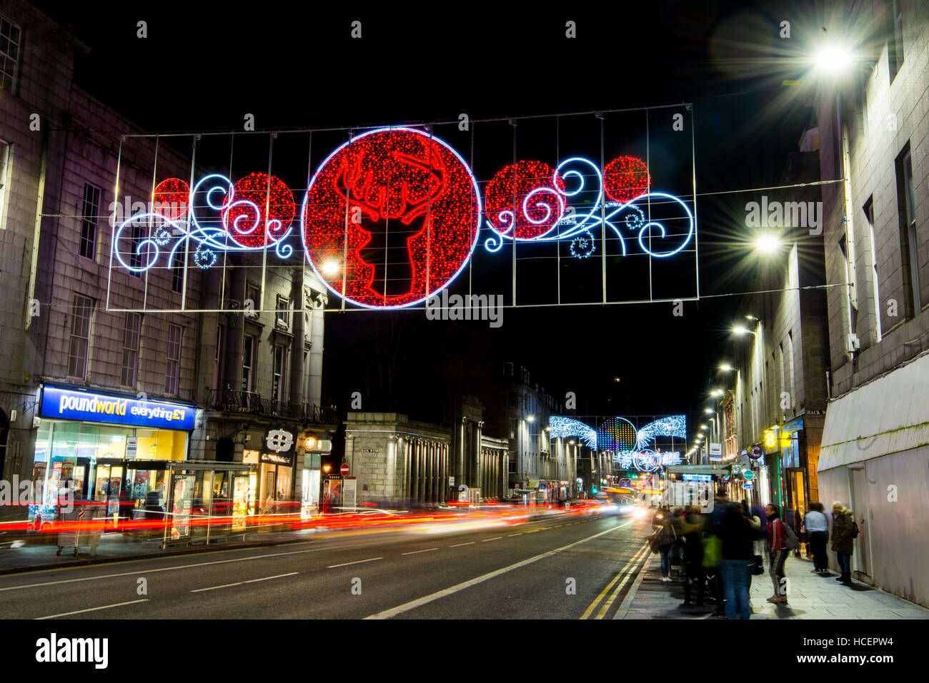 Christmas street lights union street hires stock photography and