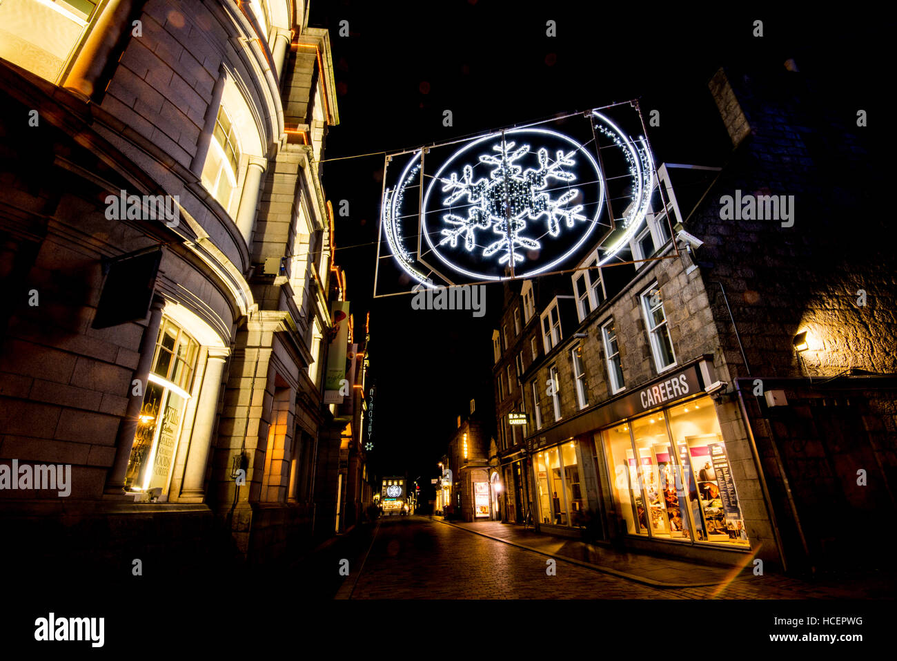 Christmas lights, Belmont Street, Aberdeen Stock Photo Alamy