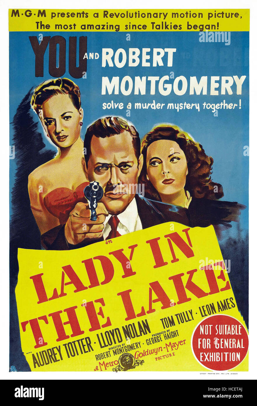 LADY IN THE LAKE, Audrey Totter, Robert Montgomery, Jayne Meadows on