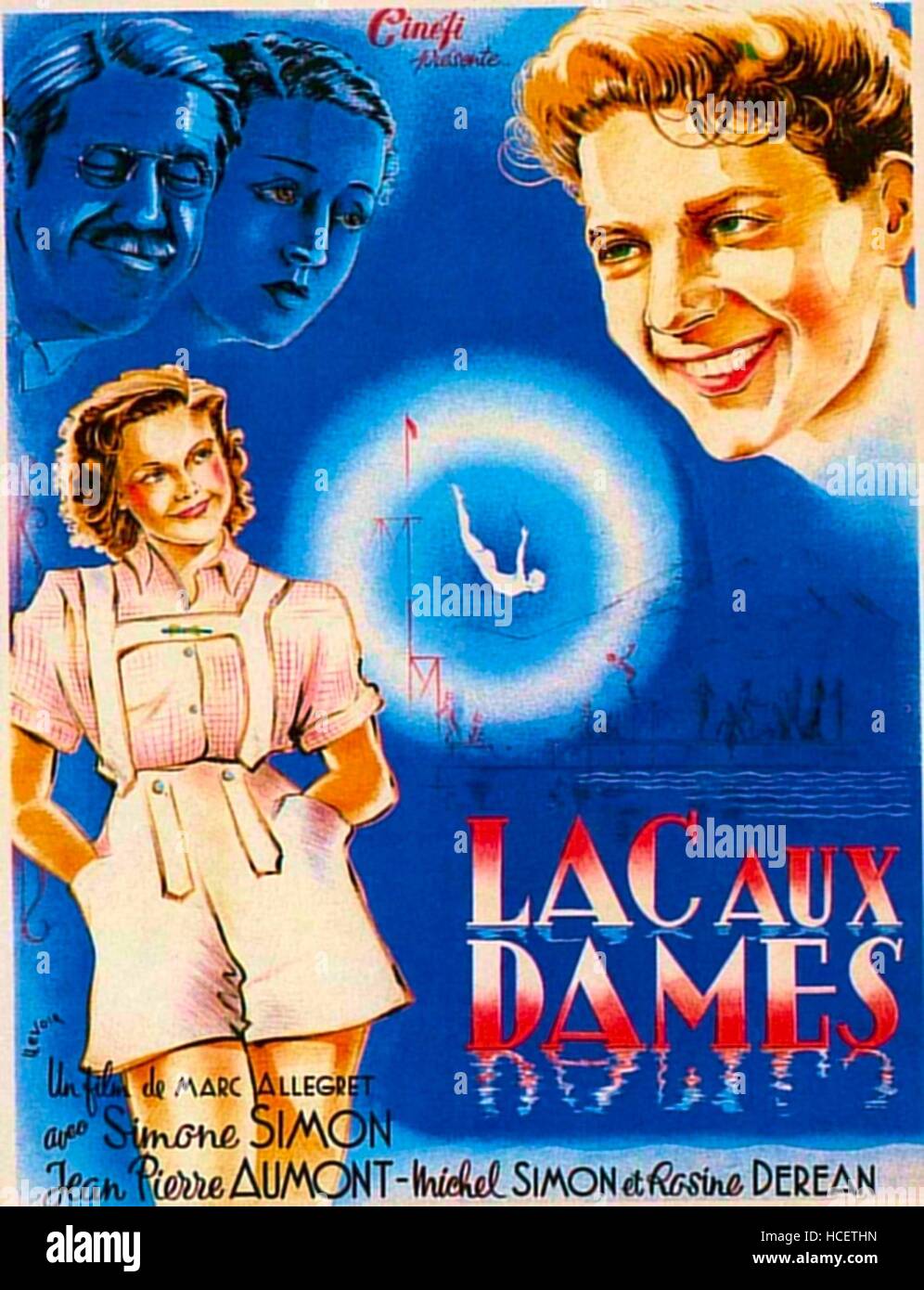 LADIES LAKE, (aka LAC AUX DAMES), French poster art, 1934 Stock Photo