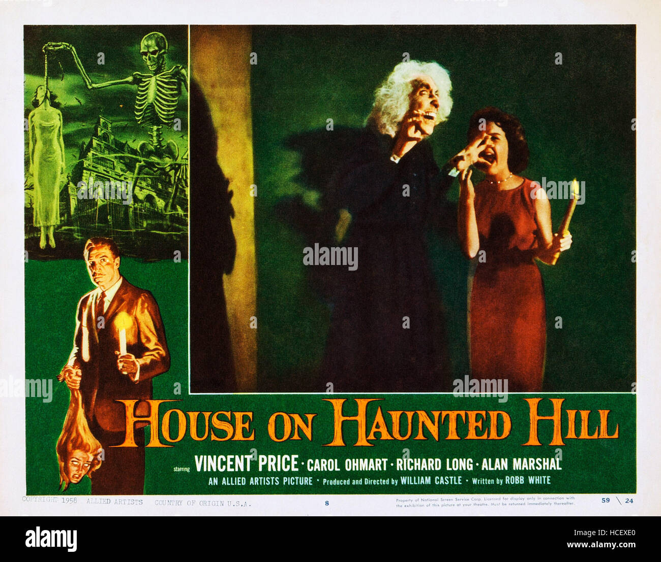 HOUSE ON HAUNTED HILL, inset l-r: Leona Anderson, Carolyn Craig (right