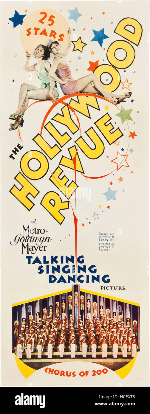 THE HOLLYWOOD REVUE OF 1929, poster art, 1929. Stock Photo