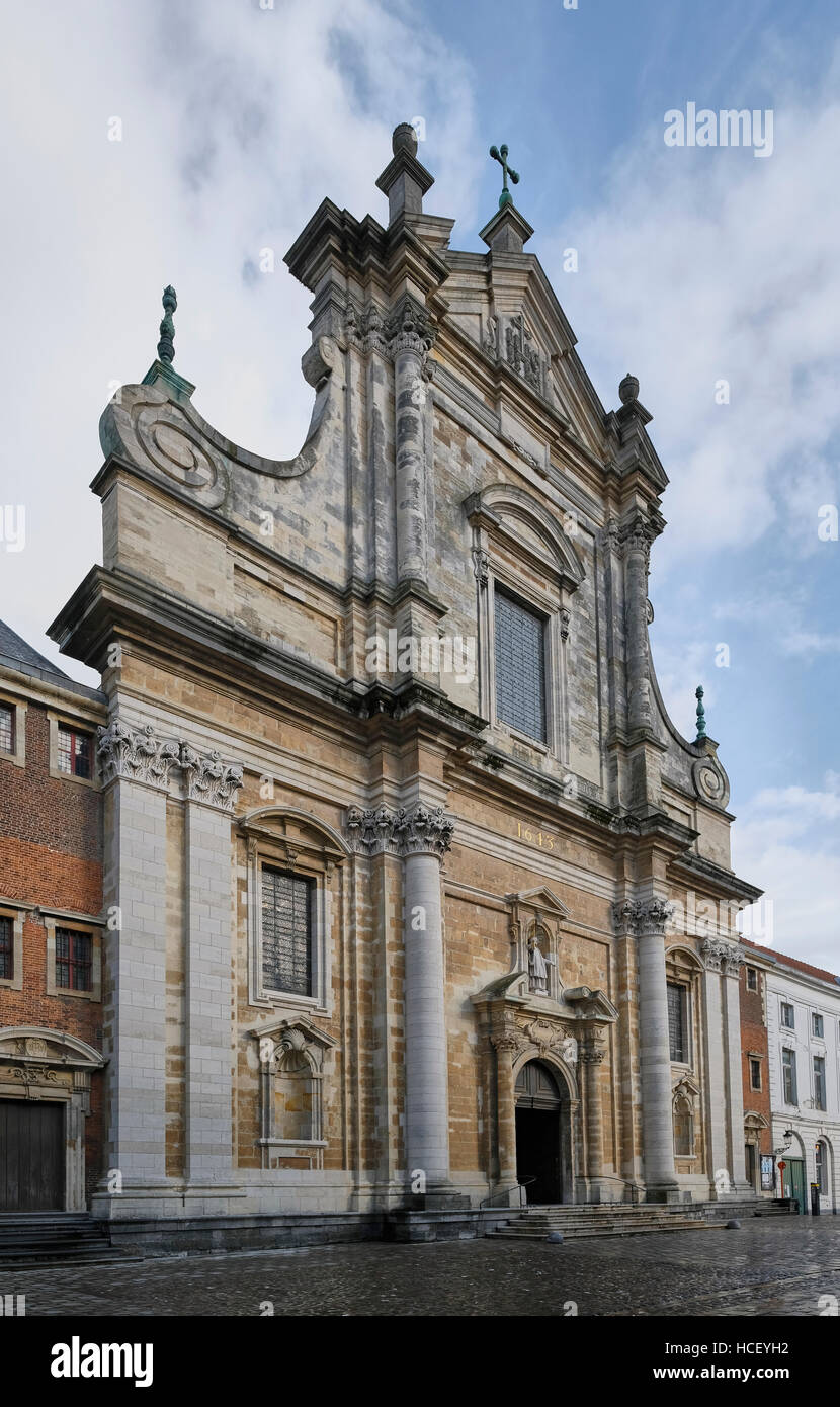 St. Walburga, originally St Xavier, the Jesuit church in Bruges, Belgium. By Jesuit architect Pieter Huyssens Stock Photo