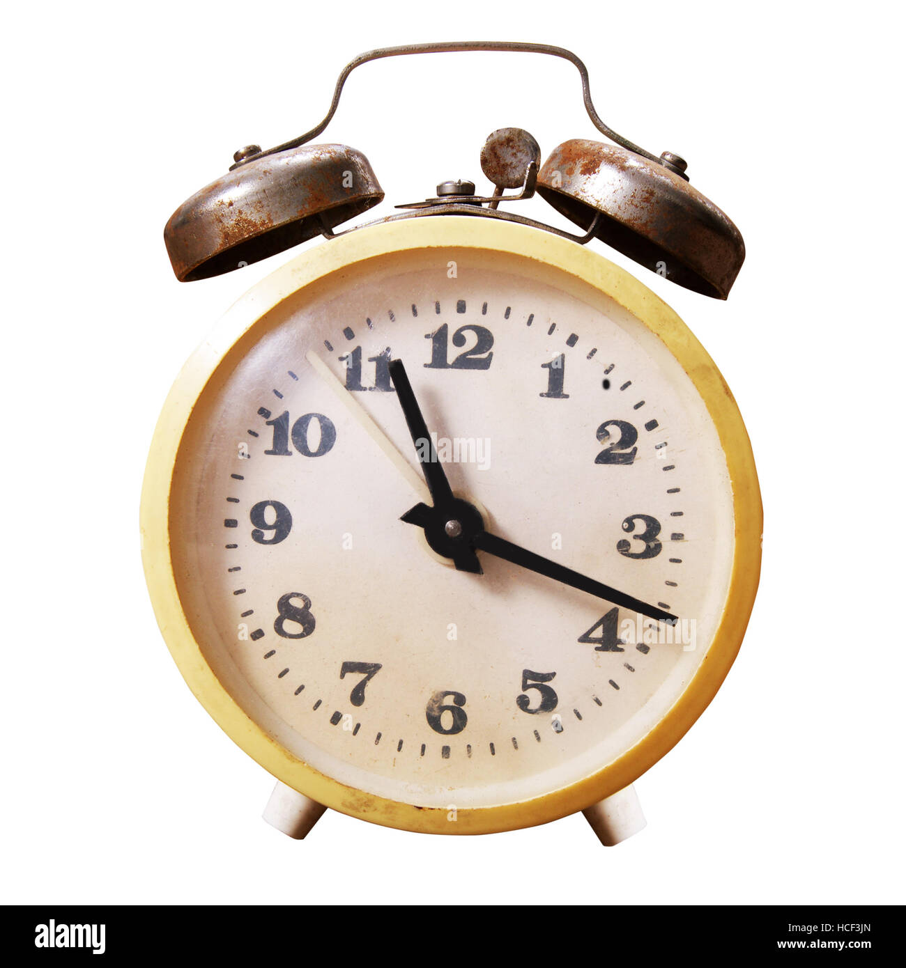 old alarm clock isolated on white Stock Photo Alamy