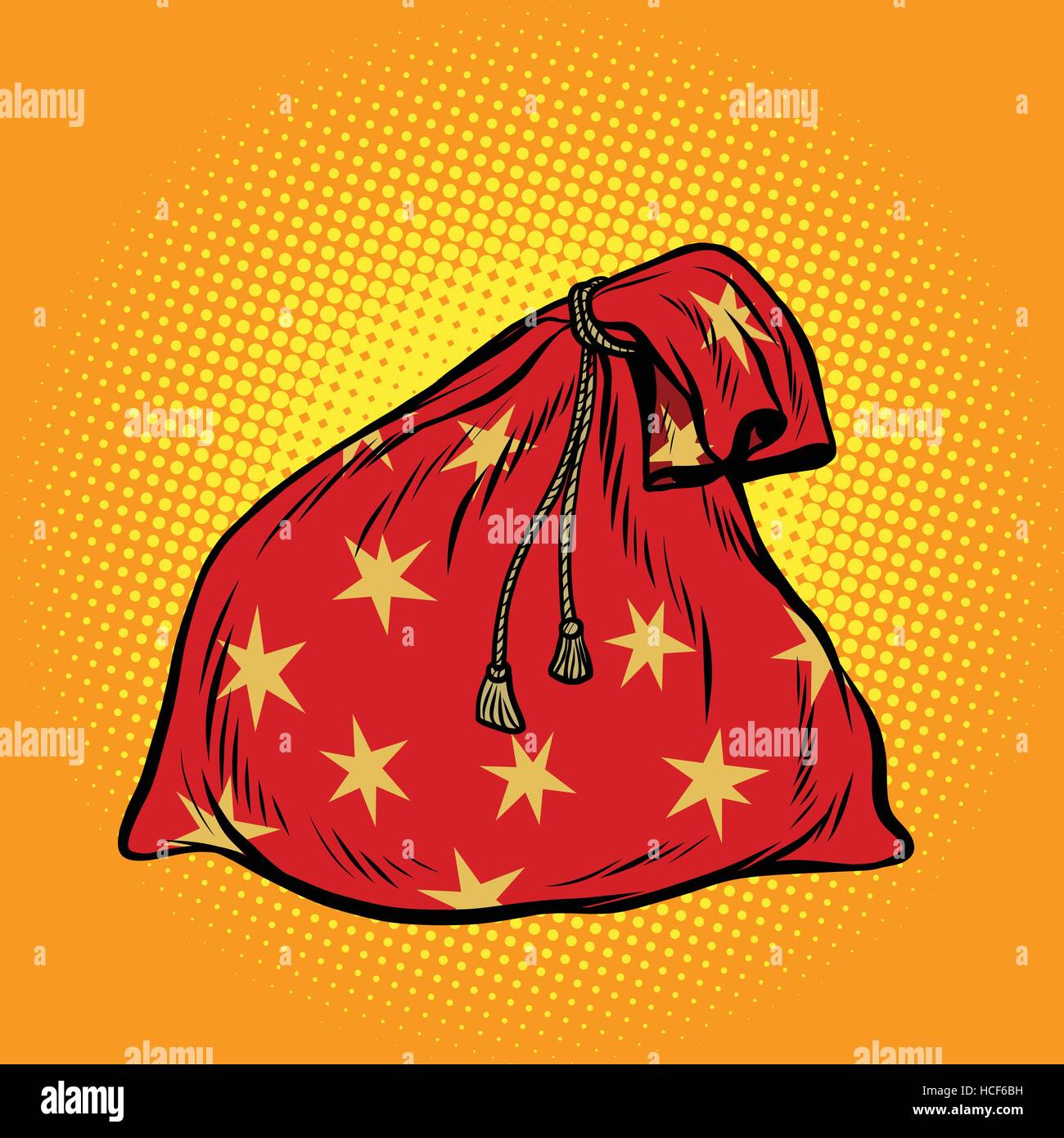 Christmas gift bag Santa Claus Stock Vector