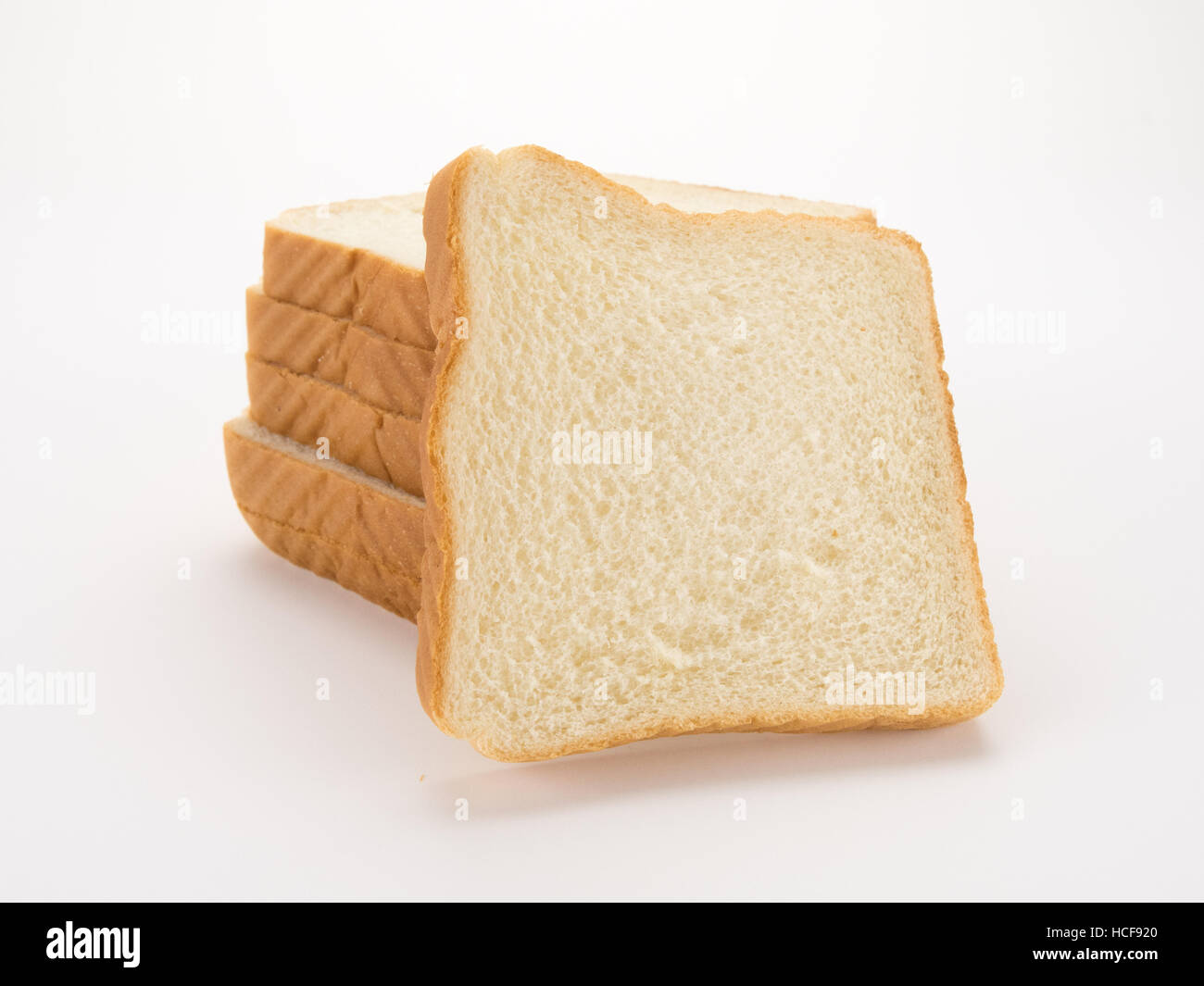 Bread White in Stack Isolated on White Background Stock Photo - Alamy