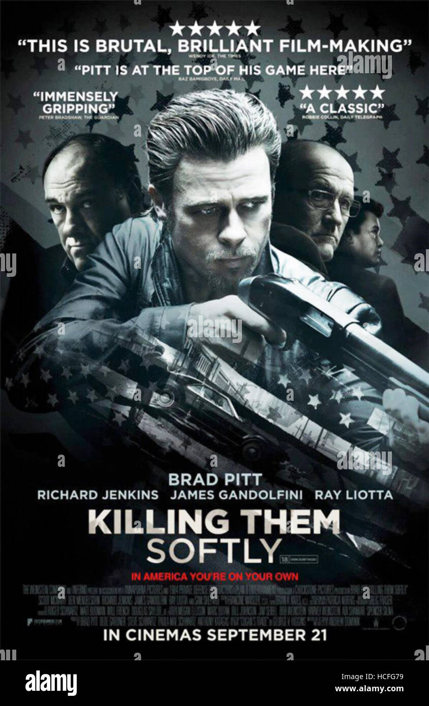 KILLING THEM SOFTLY, (aka COGAN'S TRADE), US poster art, from left