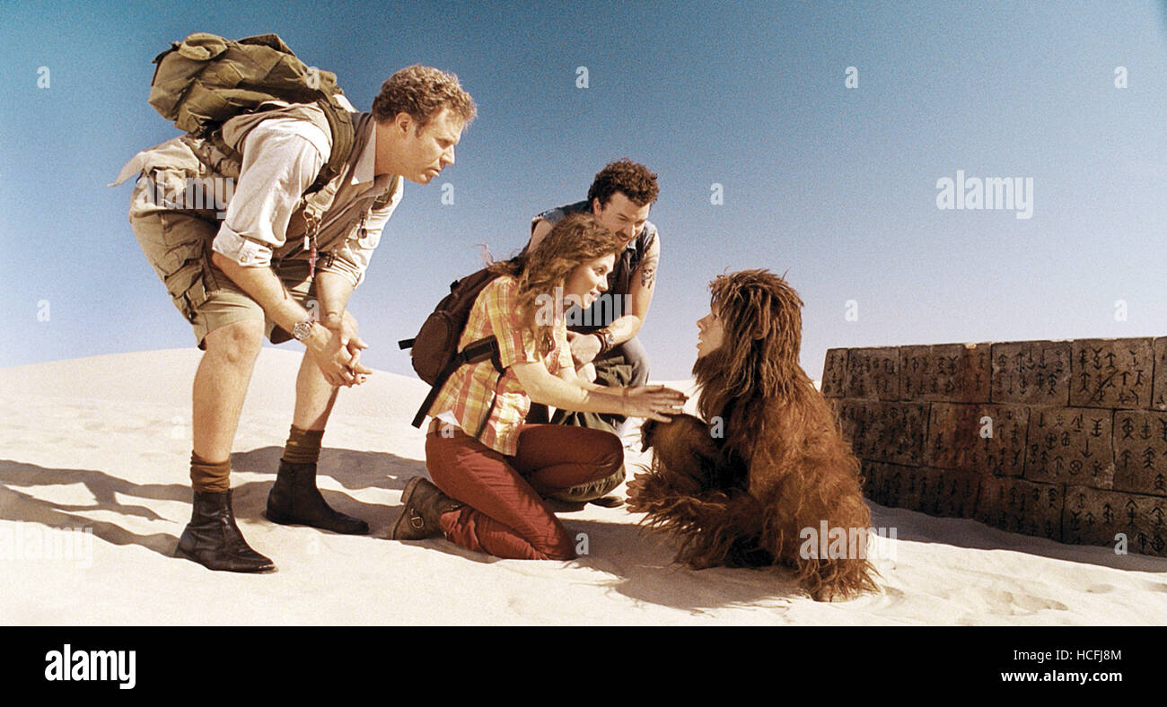 LAND OF THE LOST, from left Will Ferrell, Danny McBride (back), Anna