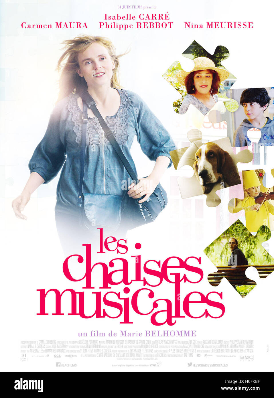 LES CHAISES MUSICALES, left: French poster, Isabelle Carre, right, from  top: Carmen Maura, Camille Loubens, Isabelle Carre Stock Photo - Alamy